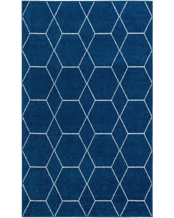 Tapete Enrejado Geométrico en Azul