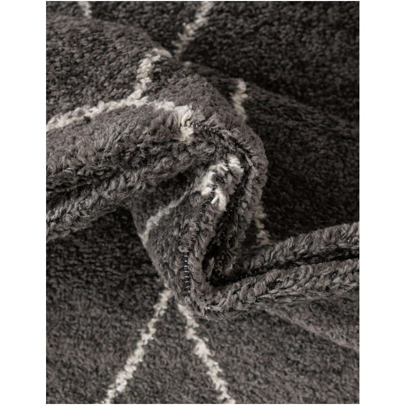 Tapete Enrejado Geométrico en Gris Obscuro