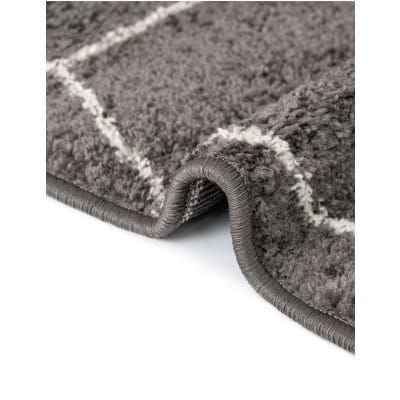 Tapete Enrejado Geométrico en Gris Obscuro