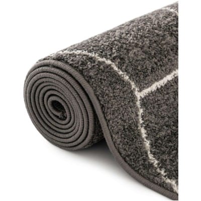 Tapete Enrejado Geométrico en Gris Obscuro