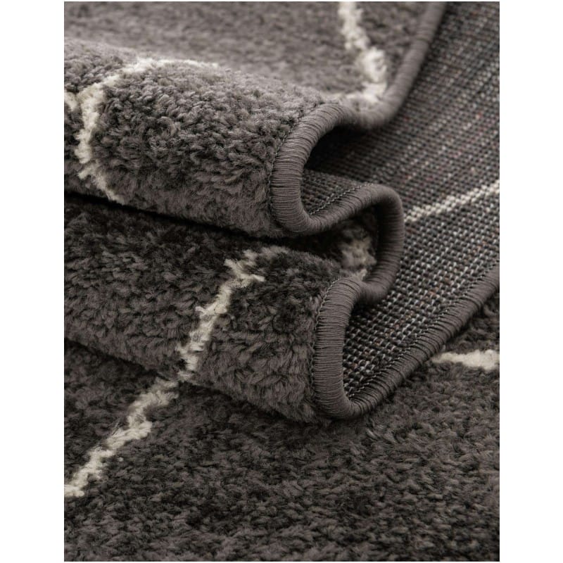 Tapete Enrejado Geométrico en Gris Obscuro