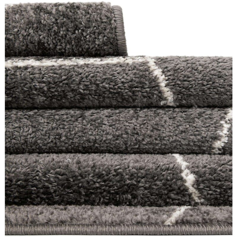 Tapete Enrejado Geométrico en Gris Obscuro