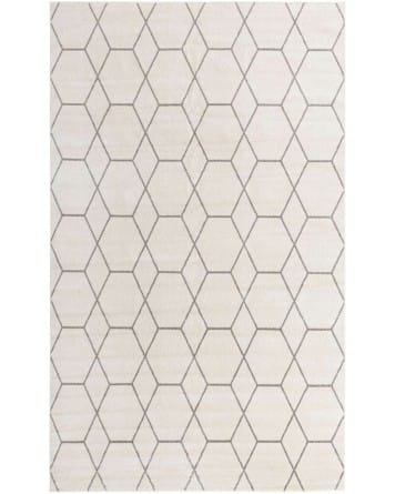 Tapete Enrejado Geométrico en Marfil