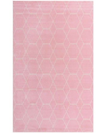 Tapete Enrejado Geométrico en Rosa Claro