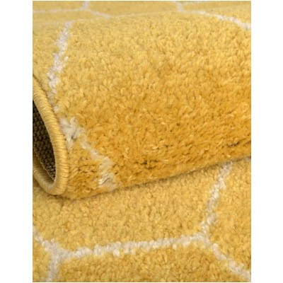 Tapete Enrejado Geométrico en Amarillo