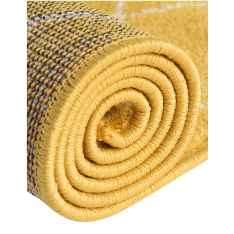 Tapete Enrejado Geométrico en Amarillo