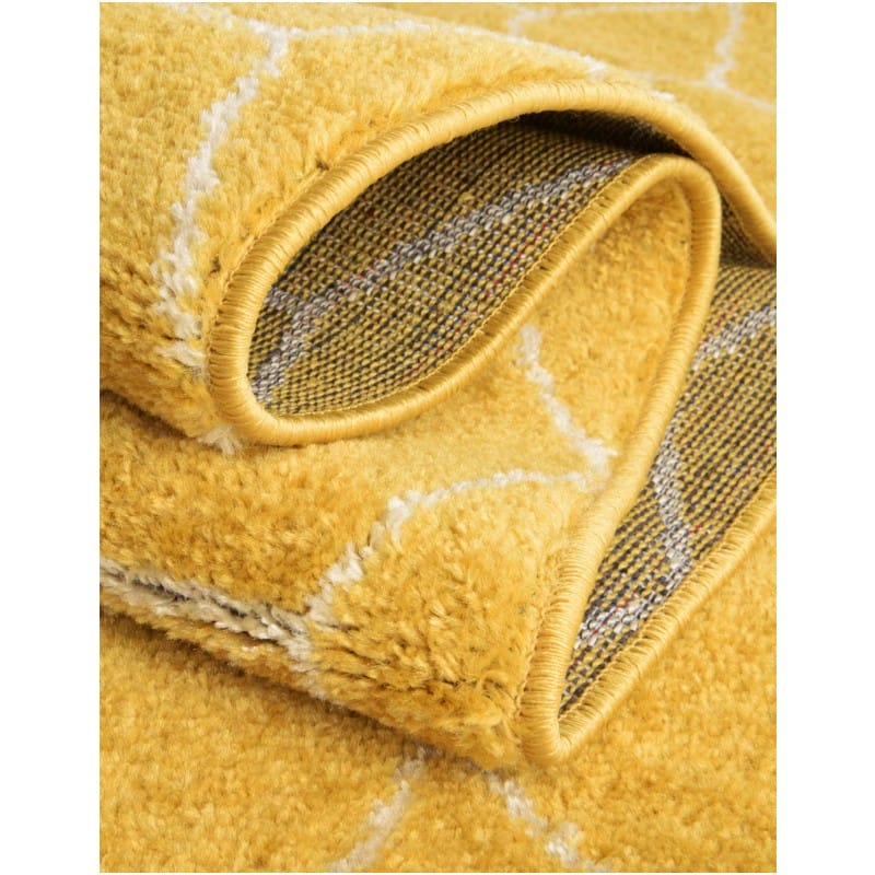 Tapete Enrejado Geométrico en Amarillo