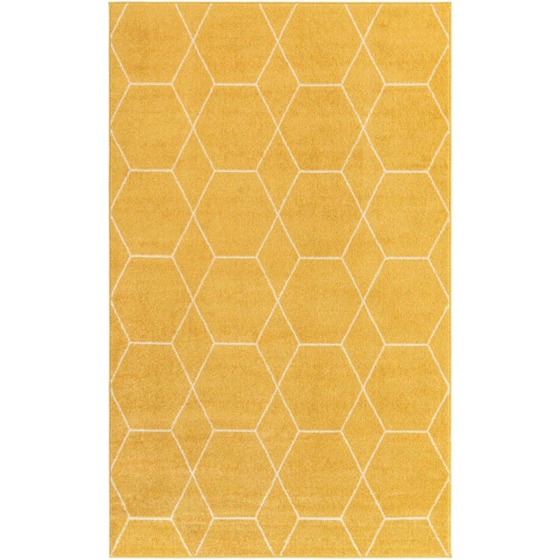 Tapete Enrejado Geométrico en Amarillo