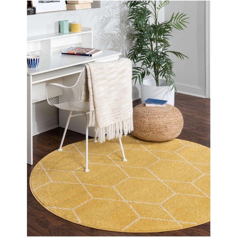Tapete Enrejado Geométrico en Amarillo