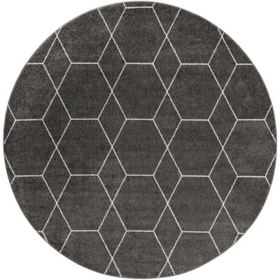 Tapete Enrejado Geométrico en Gris Obscuro