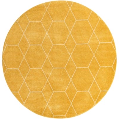 Tapete Enrejado Geométrico en Amarillo