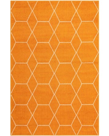 Tapete Enrejado Geométrico en Naranja