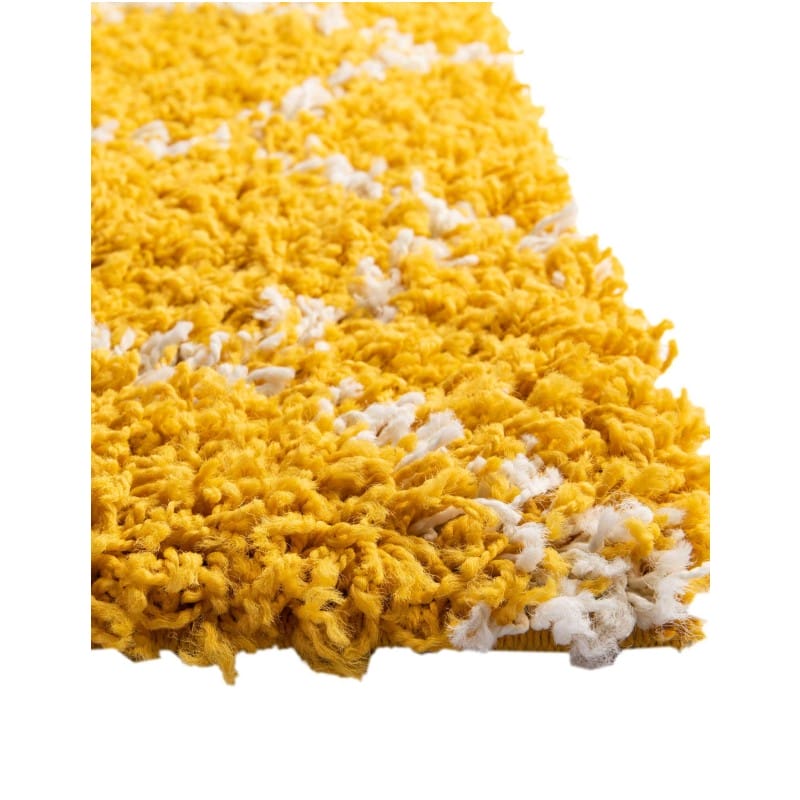 Tapete Shaggy Enrejado en Amarillo