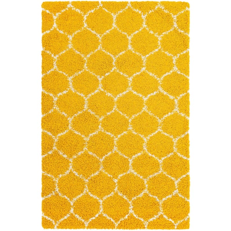 Tapete Shaggy Enrejado en Amarillo