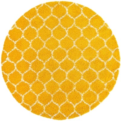 Tapete Shaggy Enrejado en Amarillo