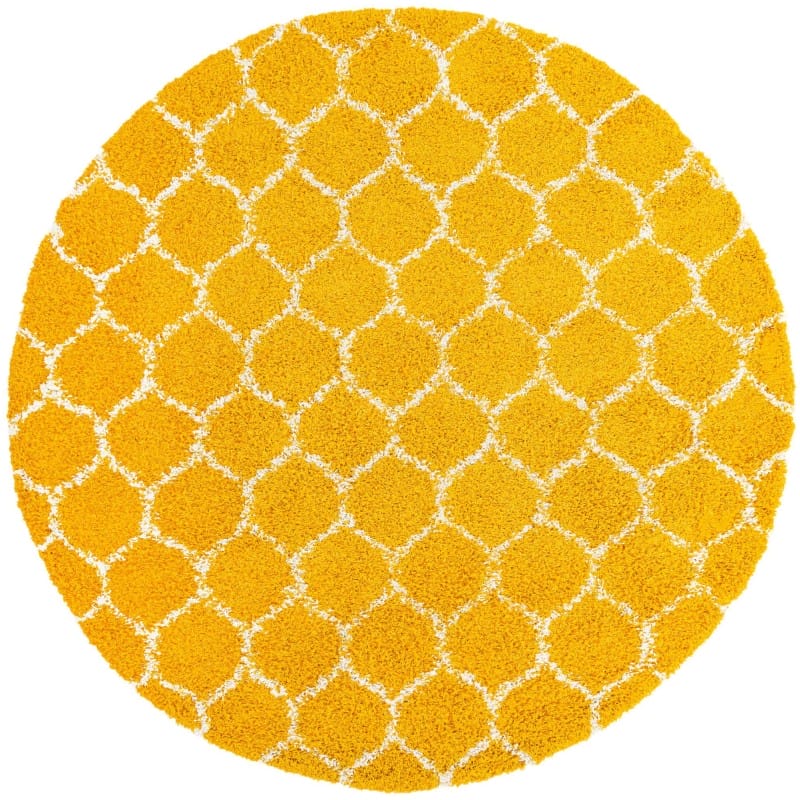Tapete Shaggy Enrejado en Amarillo