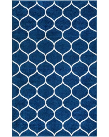 Tapete Enrejado Curvo en Azul Marino