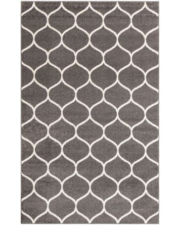 Tapete Enrejado Curvo en Gris Obscuro