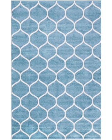 Tapete Enrejado Curvo en Azul Claro