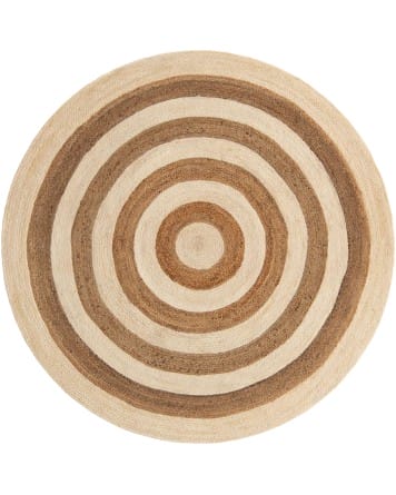 Tapete de Yute Aros Blanco y Natural