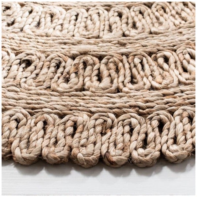 Tapete Redondo de Yute con Ondas - 2.10 Redondo