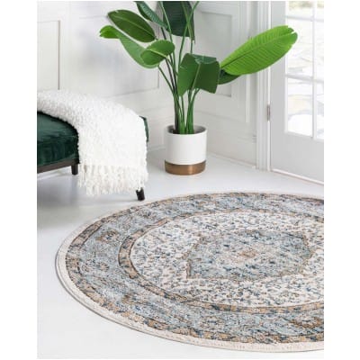 Tapete Heroina Gran Medallón en Azul