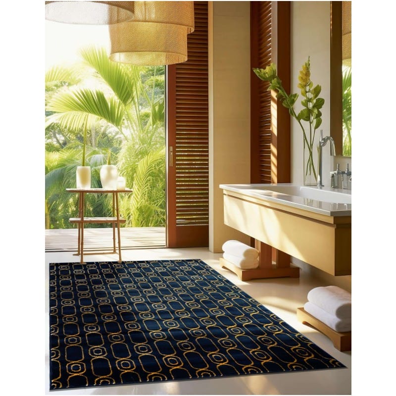 Tapete Anna Cadenas Azul y Oro