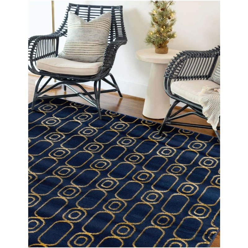 Tapete Anna Cadenas Azul y Oro