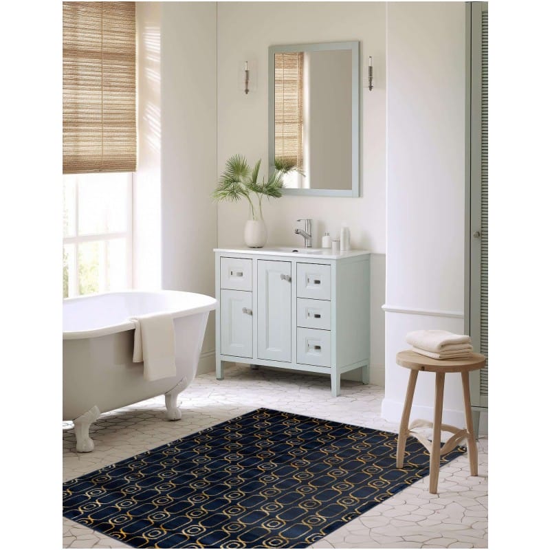 Tapete Anna Cadenas Azul y Oro