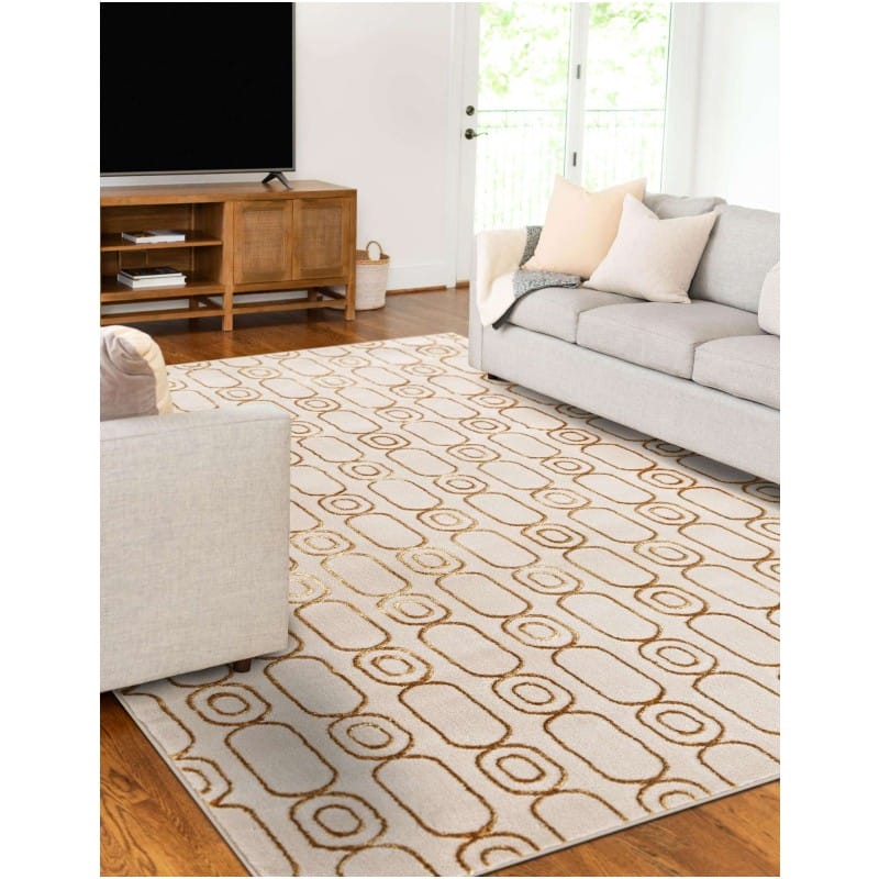 Tapete Anna Cadenas Blanco y Oro