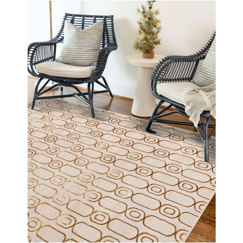 Tapete Anna Cadenas Blanco y Oro