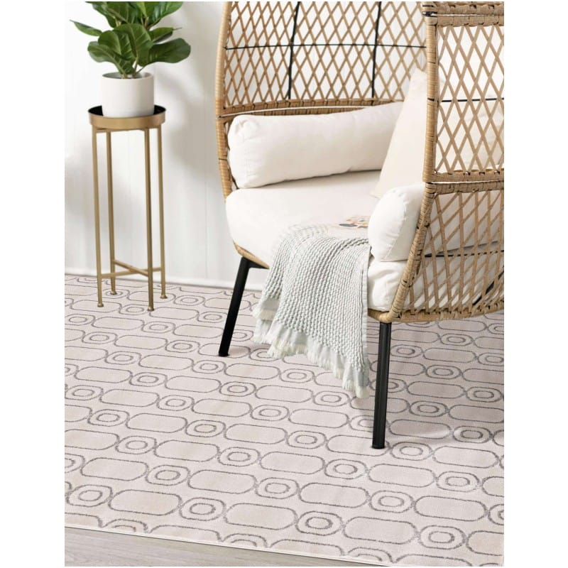 Tapete Anna Cadenas Blanco y Plata