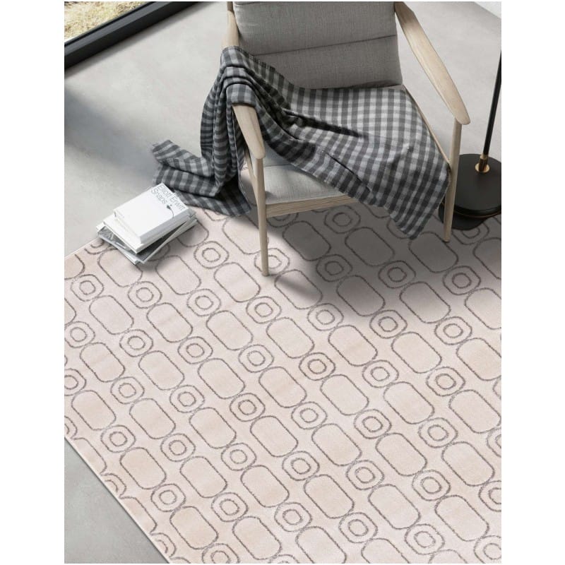 Tapete Anna Cadenas Blanco y Plata