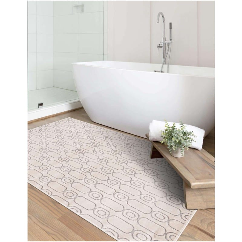 Tapete Anna Cadenas Blanco y Plata