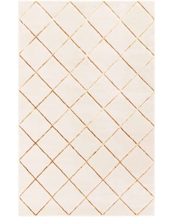 Tapete Anna Enrejado Blanco y Oro