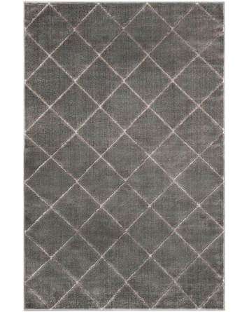 Tapete Anna Enrejado Gris y Plata