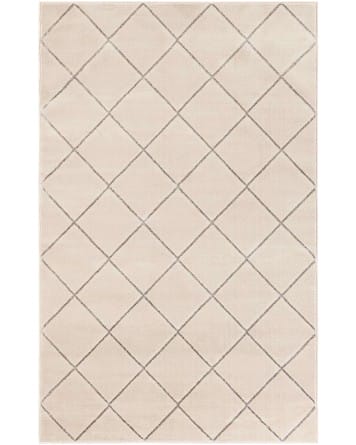 Tapete Anna Enrejado Blanco y Plata