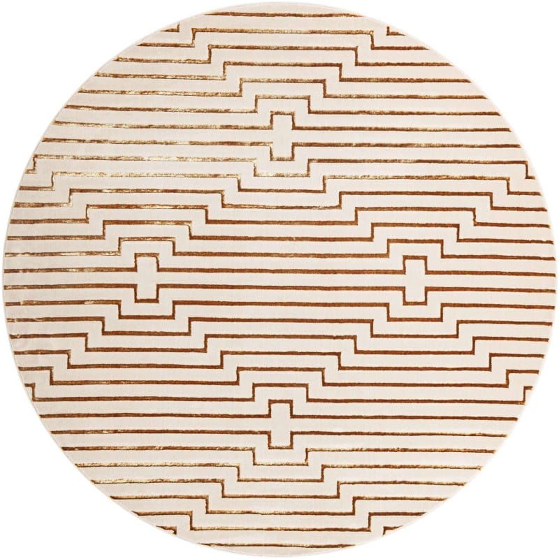 Tapete Anna de Lineas Blanco y Oro