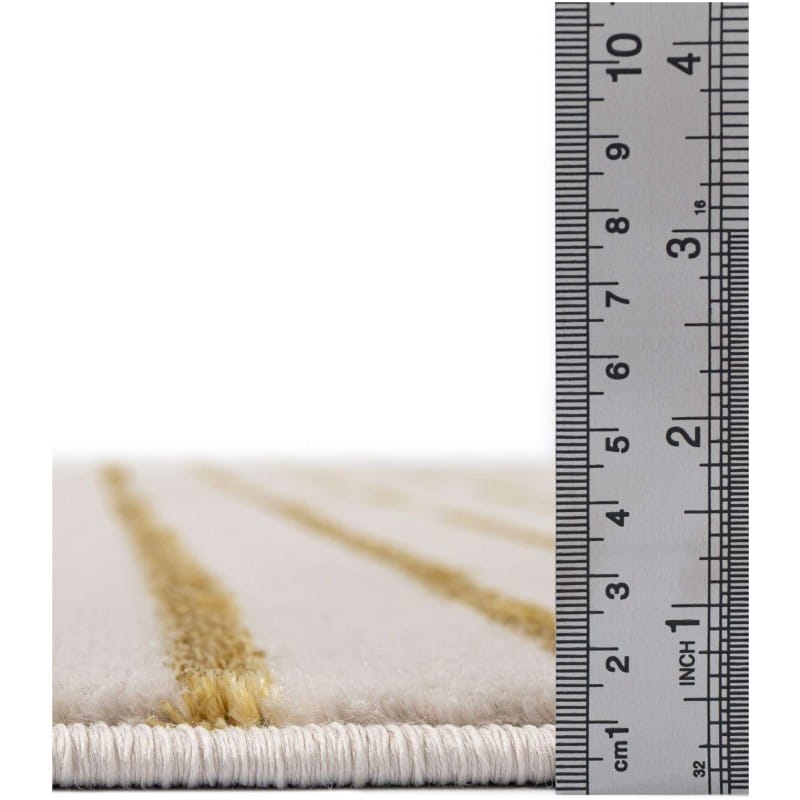 Tapete Anna de Lineas Blanco y Oro