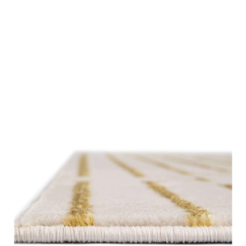 Tapete Anna de Lineas Blanco y Oro