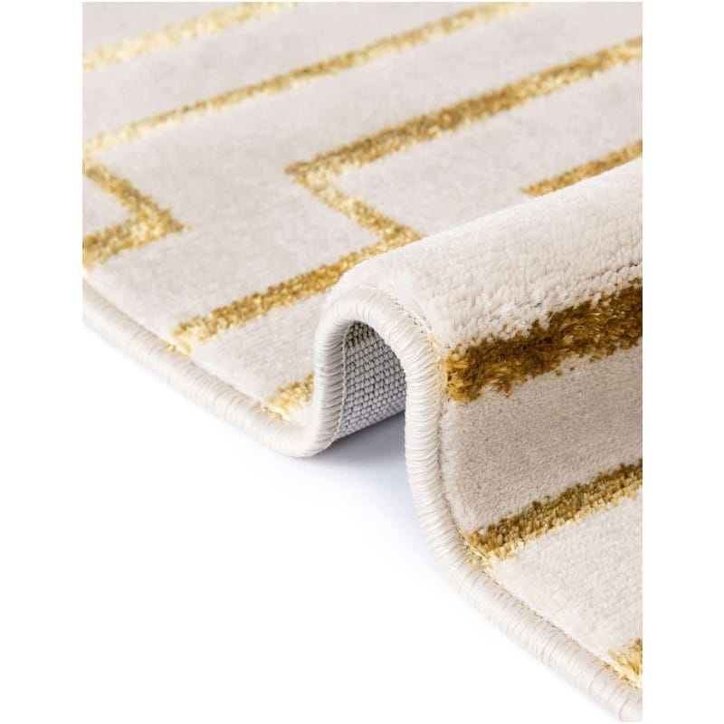Tapete Anna de Lineas Blanco y Oro