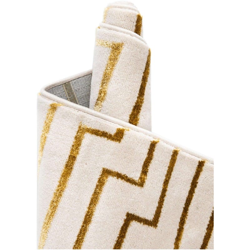 Tapete Anna de Lineas Blanco y Oro