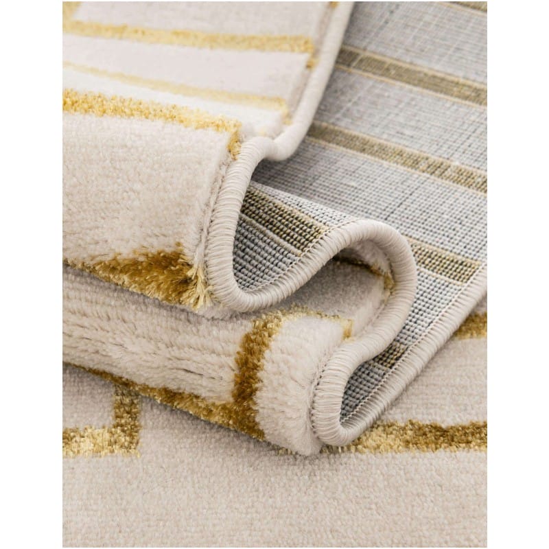 Tapete Anna de Lineas Blanco y Oro