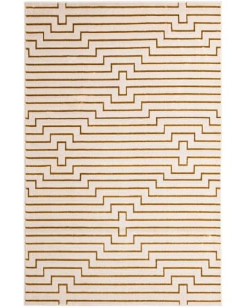 Tapete Anna de Lineas Blanco y Oro