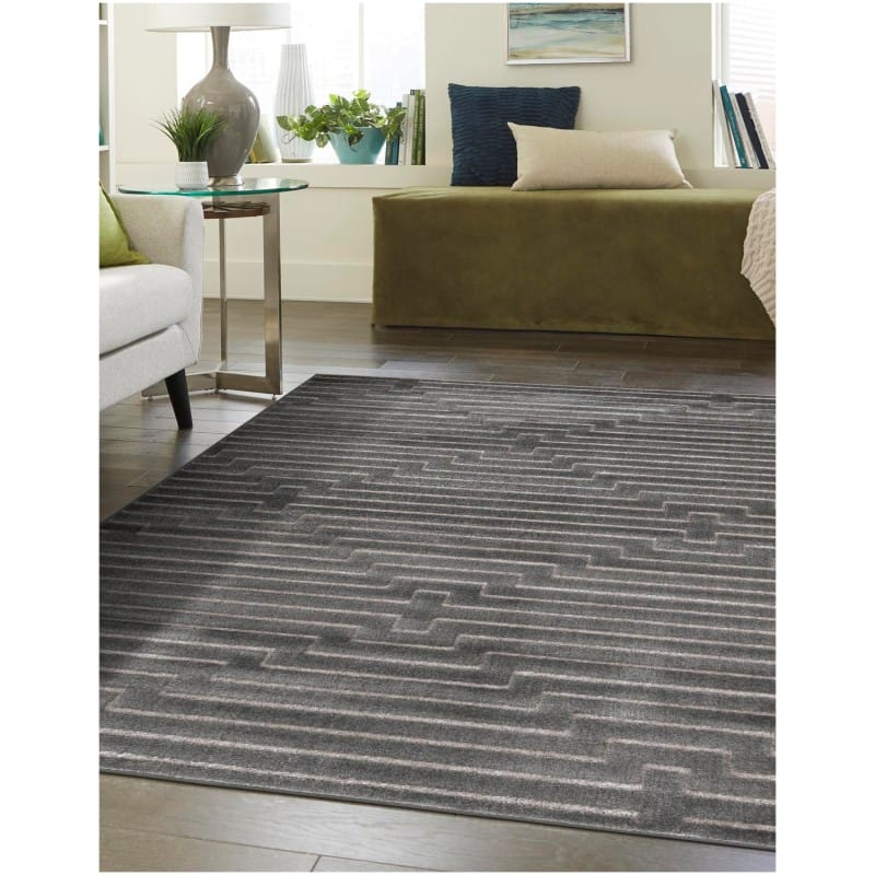 Tapete Anna de Lineas Gris y Plata