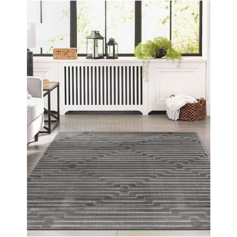 Tapete Anna de Lineas Gris y Plata