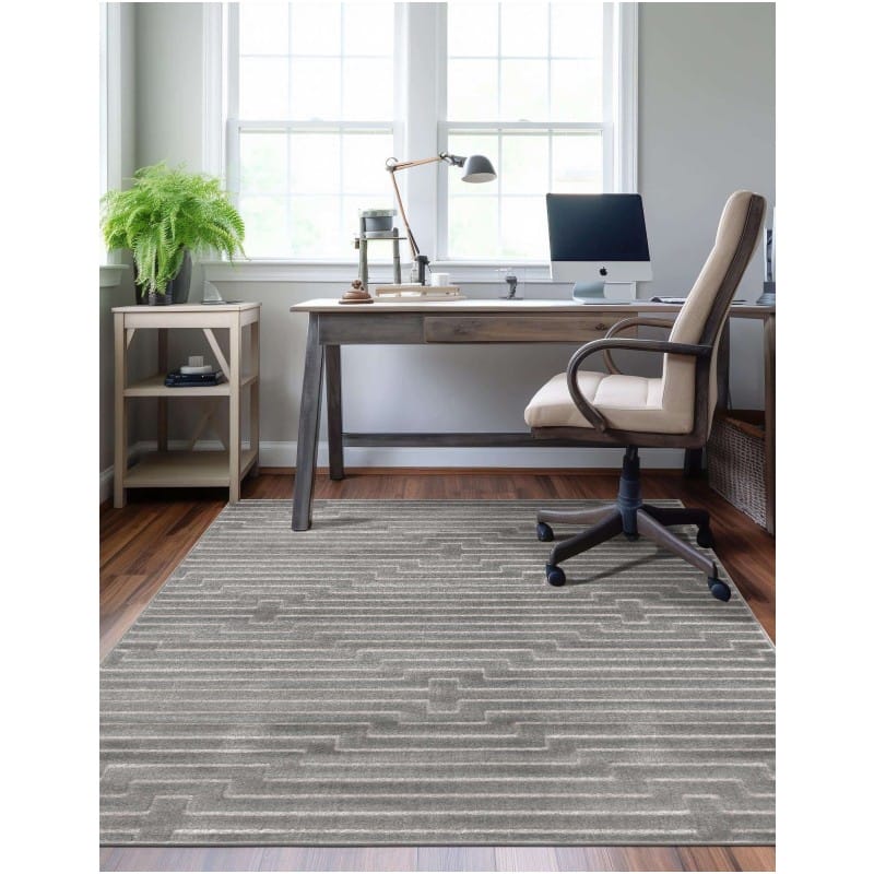 Tapete Anna de Lineas Gris y Plata