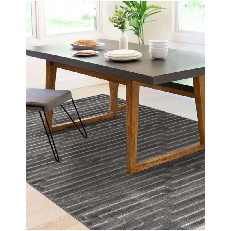 Tapete Anna de Lineas Gris y Plata