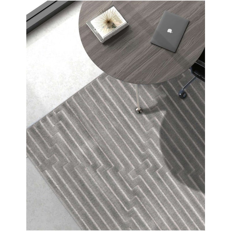 Tapete Anna de Lineas Gris y Plata