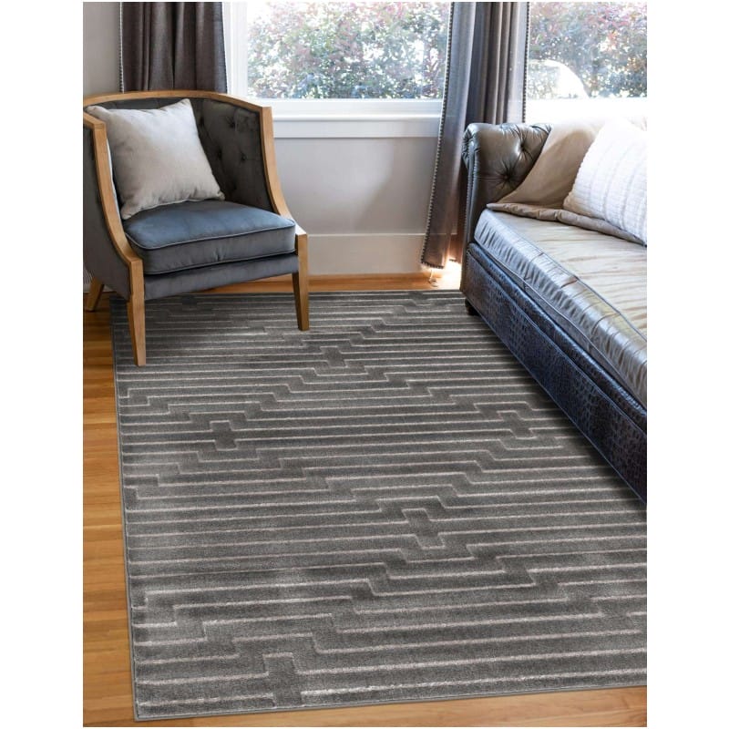 Tapete Anna de Lineas Gris y Plata